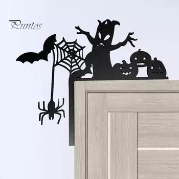 Украшение на дверь на Хэллоуин, металлическая летучая мышь, замок, ведьма, дверная рама, знак, жуткий усилитель атмосферы, украшение на Хэллоуин для двери, угла, окна B