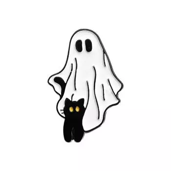 Halloween Enamel Pins And Black Playing Funny Brooch Backpack Bag Accessories Metal Badge Gift Jewelry Fashion Creative One Size