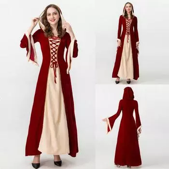 Хэллоуин Европейский и Американский Ретро Сказочный Костюм Мантия Юбка S красный