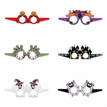 Halloween Eyeglasses Funny Paper Photo Props Night Novelty Toy for Kids Party 12 pieces
