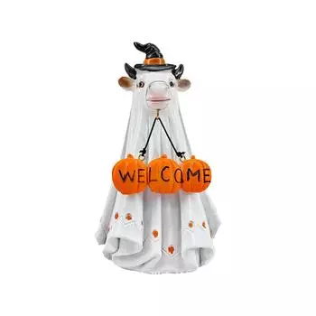 Halloween Figurine Garden Pumpkin Statue Spooky Sculpture With Witch Hats For Halloween Party Decorations One Size