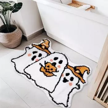 Halloween Floor Mats, Imitation Cashmere Floor Mats, Decorative Floor Mats, Bathroom Floor Mats, Entrance Door Mats. One Size белый