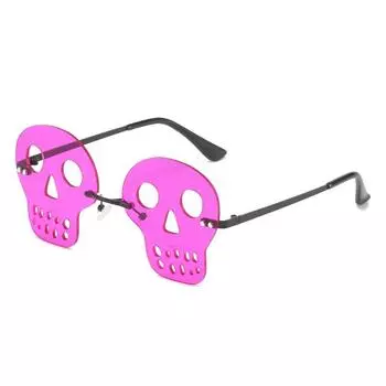 Halloween Frameless Skull Funny Sunglasses Party Prom Men S And Women S Sunglasses Hip Hop Glasses regular