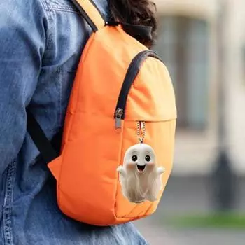 Хэллоуин Призрак Акриловые Подвесные Украшения Дома Внутреннее Зеркало Заднего Вида Автомобиля 2D Плоский Мультфильм Белый Призрак Подвесной Орнамент Подвеска белый