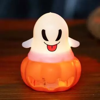 Halloween Ghost Festival Glowing Candle Night Light Pumpkin Ghost 1PC