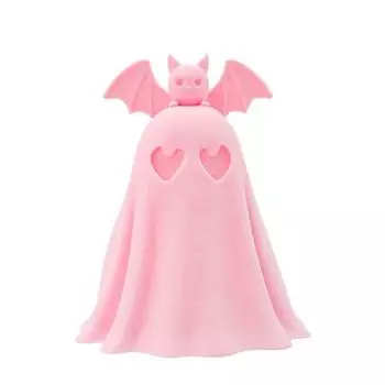 Halloween Ghost Figurine 3D Printed Pink Bat Ghost Statue Desktop Decoration for Home Indoor Shelf Table Decor розовый