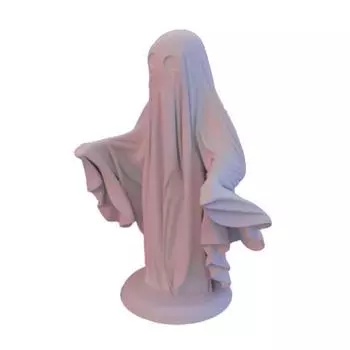 Halloween Ghost Figurine Gothic Ghost Statue Creepy Resin Robe Ghost Tabletop Ornament for Home Shelf Table Indoor Outdoor Decor B