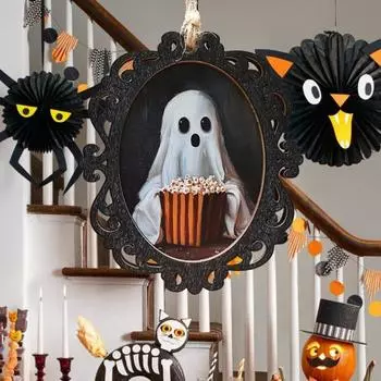 Хэллоуин Призрак Портрет Подвесной Декор Винтажная Жуткая Картина Призрака Внутреннее Уличное Подвесное Украшение Фестиваль
