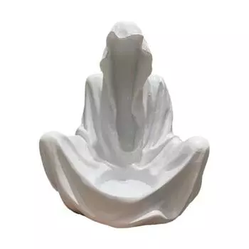 Halloween Ghost Wizard Candle Holder Gothic Grim Reaper Votive Tealight Candle Stand Candlestick Decoration Table Centerpiece Ornament белый