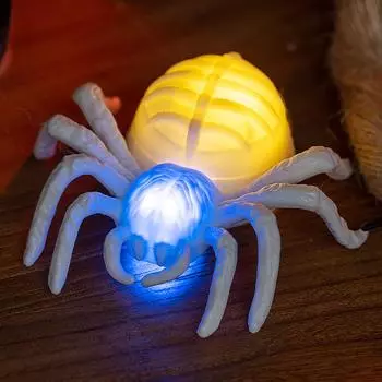 Halloween Glowing Spider Light With Eyes LED Flashing Decoration For Party And Home One Size