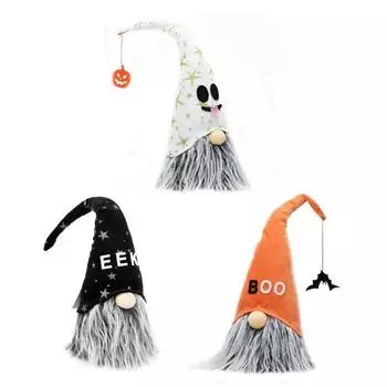 Halloween Gnomes Plush Decor Handmade Tomte Swedish Gnome Nisse Scandinavian Ornaments Table Decoration Dropshipping белый