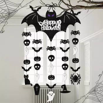 Halloween Hanging Bats Pendant Spooky Scene Layout Ornament Party Supplies for Indoor Outdoor,