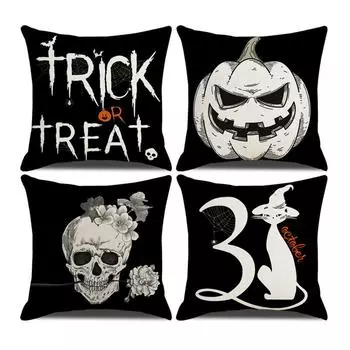 Halloween Horror Castle Spider Web Printed Cushion Cover Home Living Room Sofa Decoration Square Polyester Pillow Case