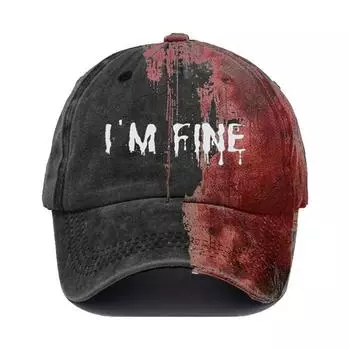 Бейсболка на Хэллоуин Im Fine Im Fine Hat Hats Bloody Cap Funny Hat Women Men Unisex Cap белый