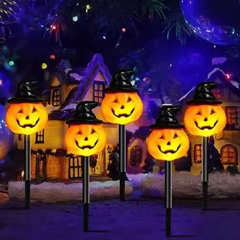 Halloween Jack-o-lantern Solar Energy Charge Lamp Outdoor Waterproof Garden Yard Landscape Decoration Light Fest Pumpkin Lamp