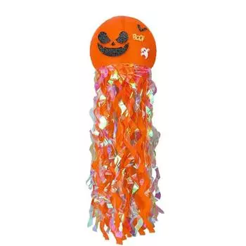 Halloween Jellyfish Lantern Pumpkin Skull Paper Lantern Hanging Props Decoration Orange Rainbow