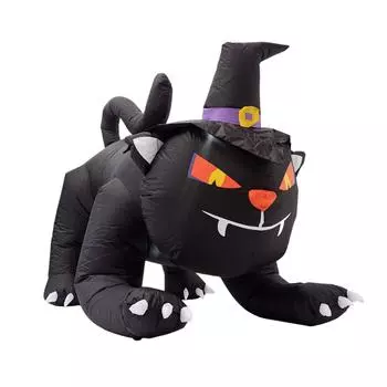 Halloween Large Inflatable Belt = Witch Hat Luminous Plug Electric Model Outdoor Garden Decoration Pendant One Size