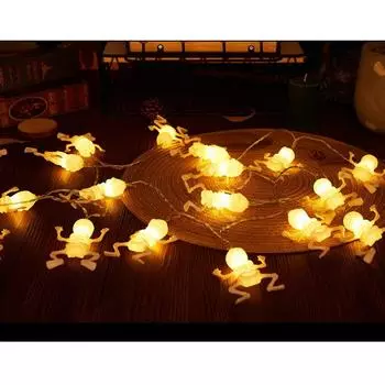 Halloween light string, skull string light, ghost festival horror decoration, holiday light, battery powered Halloween home decoration 1.5M 10Led