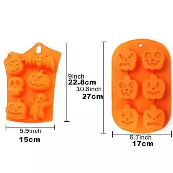 Halloween Molds Nonstick Silicone Cake Mold Pumpkin Moulds Skull Ghost Bat Shape for Chocolate Candy Cookies Cupcakes Fondant