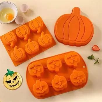 Halloween Moulds Silicone Pumpkin Shape Cake Mold Non-stick Dessert Chocolate Mold DIY Handmade Baking Pudding Fondant Tools