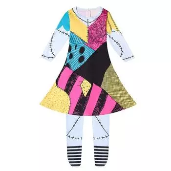 Halloween New Girls Scary Sally Cosplay Costumes For Small And Medium-sized Children Sally s Weird City Night Costumes 120