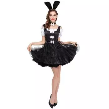Halloween New Womens Cosplay Bunny Costume With Fluffy Skirt And Accessories For Parties Fun S