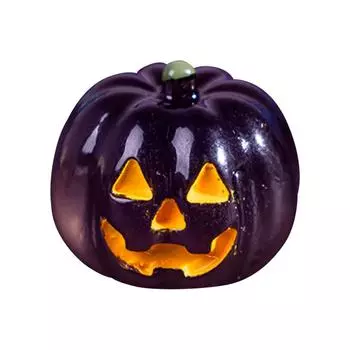 Halloween Night Light Pumpkin Head Pendant Resin Craft Ornament Desktop Car Decoration One Size чёрный