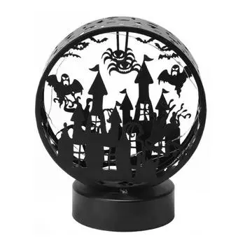 Halloween Night Light Spooky Table Lamp Double Sided Light-up Bat Gothic Castle Decoration for Horror Themed Parties Haunted Houses D