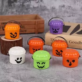Halloween Nostalgia Buckets Removable Pumpkin Bucket Candy Jar Table Accessories Bedroom Crafts Garden Room Decoration A