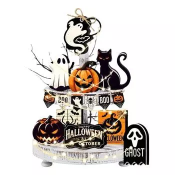 HALLOWEEN OCTOBERHalloween Hanging Pumpkin And Other Wooden Decorations Halloween Wooden Hangtag One Size