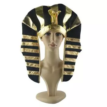 Halloween Party Decorations Halloween Pharaoh Hat Headpiece Egyptian King Hat Novelty Men Gold