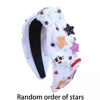 Halloween Pearl Crystal Headbands for Girls Glitter Star Headband Holiday Party Pumpkin Devil Hairbands Children Kids Headwear