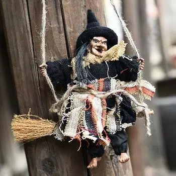 Halloween Pendant Ghost Festival Bar Vintage Witch Pendant Sweeper Ghost House Party Decoration Prop Decoration