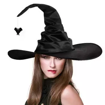 Halloween Performance Props Funny Witch Hat Witch Hat Spider Hat Magician Hat Polyester Fiber Material чёрный