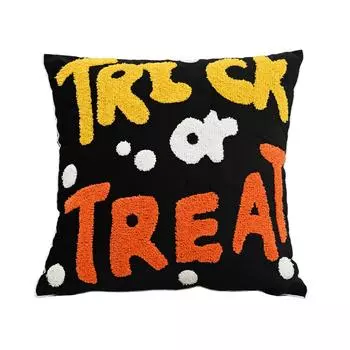 Halloween Pillow Cover, Halloween Embroidery Pillowcase, Family Party Pumpkin Decoration Pillowcase, Cushion Cover One Size