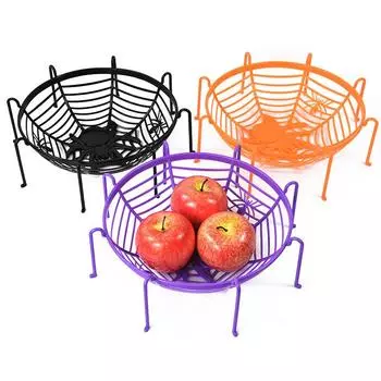 Halloween Plastic Spider Candy Basket Cake Cookie Fruit Plate Tray Festival Party Decoration Horror Props Kids Birthday Favors фиолетовый