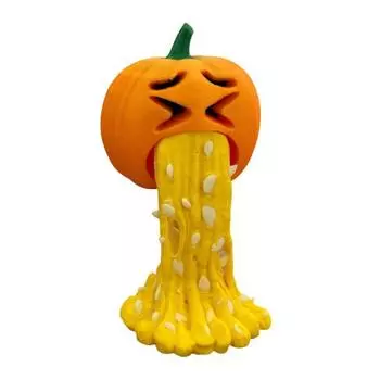 Halloween Puke Pumpkin Figurine Hilarious 3D Printed Vomiting Pumpkin Statue for Halloween Tabletop Bookshelf Decor жёлтый