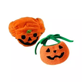 Halloween Pumpkin Cat Dog Pet Costume Hat Bib L оранжевый
