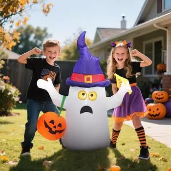 Halloween Pumpkin Inflatable Mold 1.5-meter Pumpkin Halloween Decoration Festival Inflatable Mold. One Size белый
