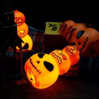Тыквенная лампа на Хэллоуин, светодиодная тыква, уникальная, 3 яруса, светящаяся тыква, украшение для дома и двора на Хэллоуин