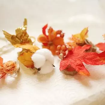 Halloween Pumpkin Napkin Buckle Thanksgiving Restaurant Simulation Leaf Decoration Napkin Holder Dining Table Decor Napkin Ring