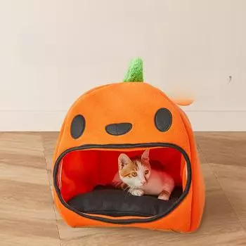 Halloween Pumpkin Pet House Semi-Enclosed Pet House 45*30*30cm