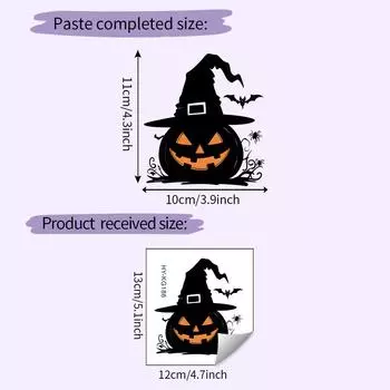 Halloween Pumpkin Pvc Witch Hat Spider Switch Sticker Living Room Decor Wall