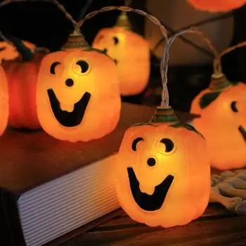 Halloween Pumpkin String Lights 6M 40LED 3D Pumpkin Lights Battery Powered Fall Lights for Home Indoor Party Decorations 649 1.5m 10leds USB