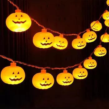 Halloween Pumpkin String Lights LED Pumpkin Lights Battery Operated String Lights for Indoor Halloween Party Decorations 663 1.5m 10leds USB