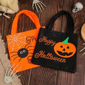 Halloween Pumpkin Tote Bag Ghost Festival Kindergarten Non Woven Gift Bag Halloween Products Ghost Festival Candy Bag 20*1*20*13CM