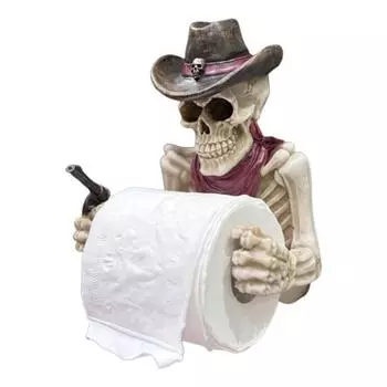 Halloween Roll Paper Paper Holder Cowboy Skeleton Holder Resin Gothic Skeleton
