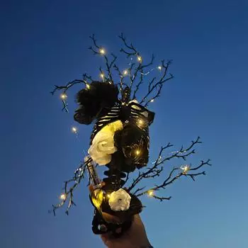 Halloween Scary Skull Wreath Front Door Window Wall Hanging Garland Festive Atmosphere Prop For Halloween Decoration чёрный