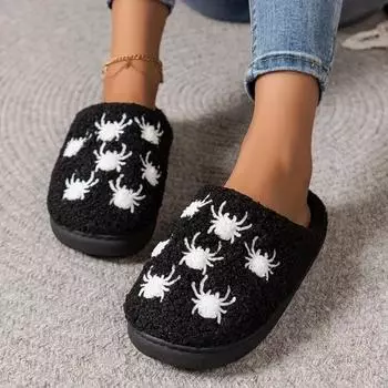 Серия Хэллоуин хлопковые тапочки череп тыква смешные домашние теплые удобные сумка голова хлопковая швабра