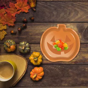 Halloween Serving Tray Fruit Bowl Multiuse Practical Snack Plate Party Decor for Candy Appetizer Pumpkin Shaped